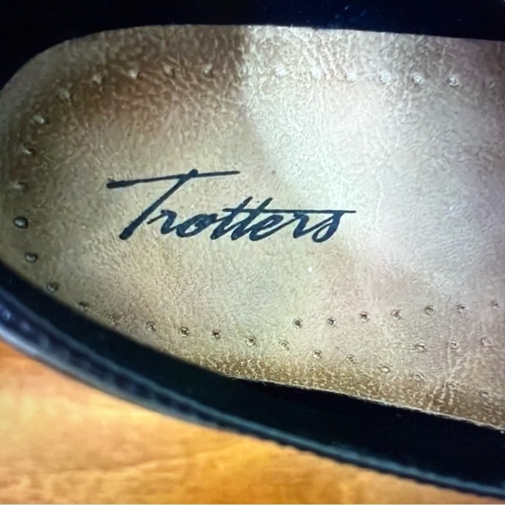 Trotters black patterned basket shoes leather lace up Oxford loafers flats - Picture 7 of 7